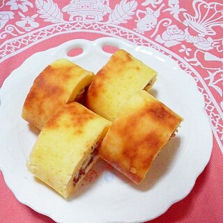 卵焼きの様な＾ｍ＾チョコinミニロールケーキ♪